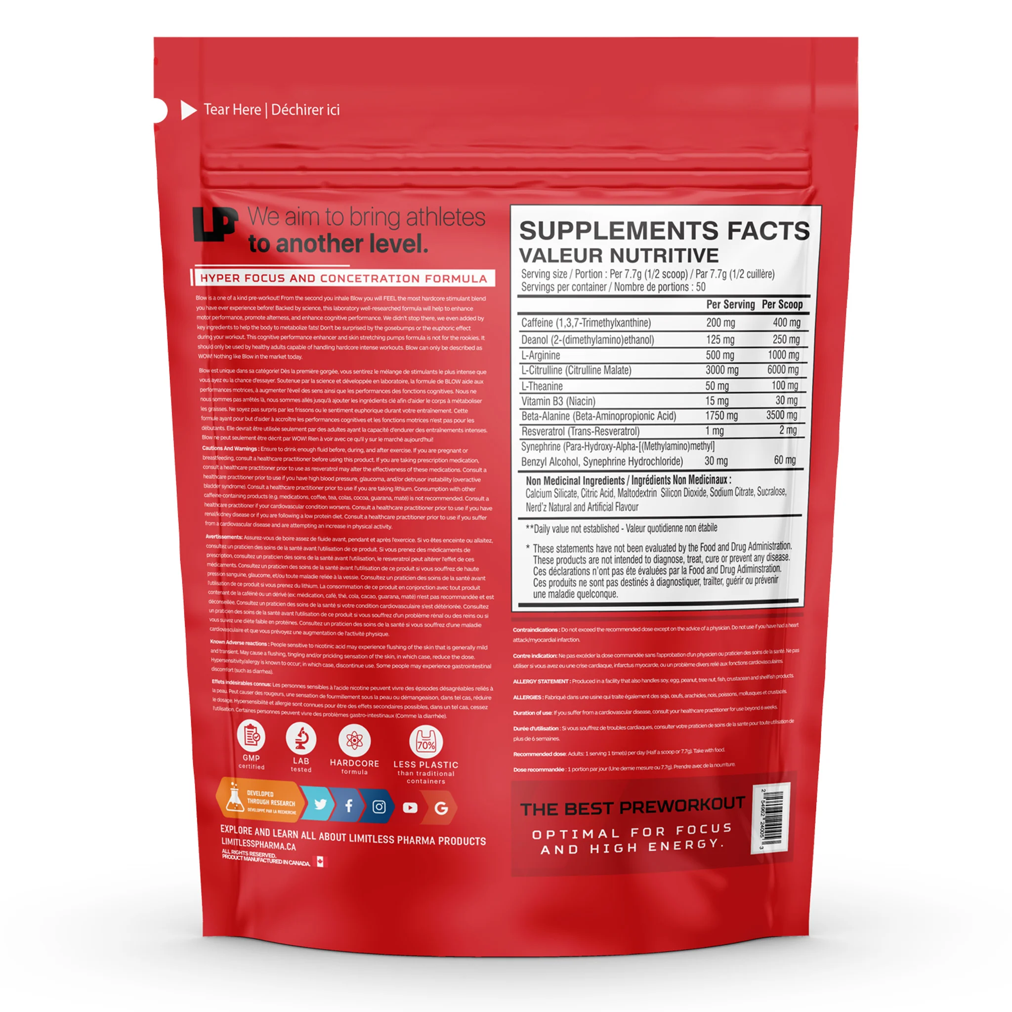 Limitless Pharma Blow Pre-Workout (50 Servs) - Image 3