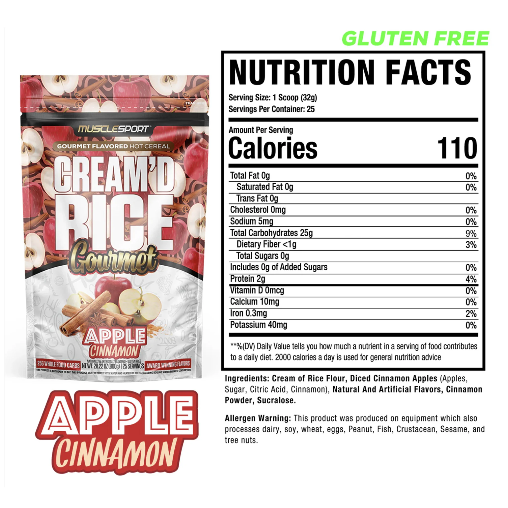 Musclesport Cream Of Rice Gourmet Hot Cereal (25 Servs) - Image 2
